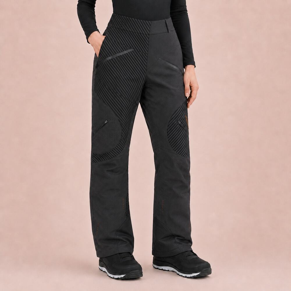 Mountain Force AG Rider Snow Ski Pants Womens 34 Black Gray Swiss Eng. Snowboard